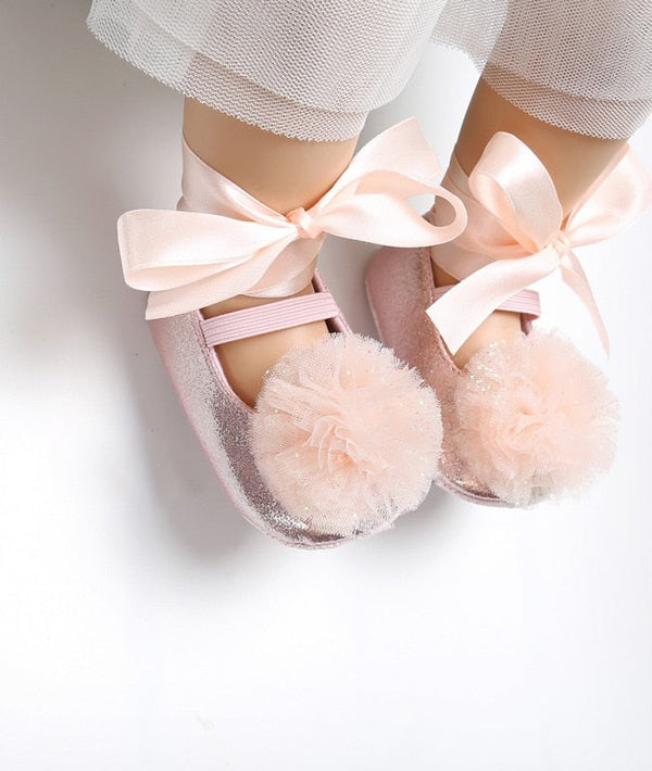 Bow Knot Pompom Shoes