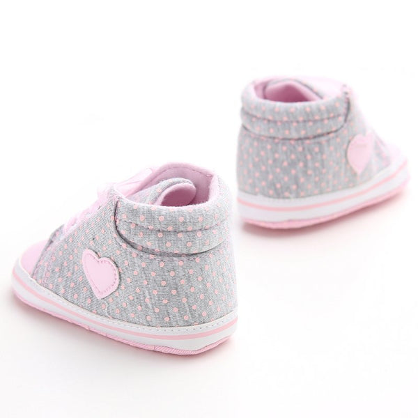 Baby Heart Lace-Up Sneakers