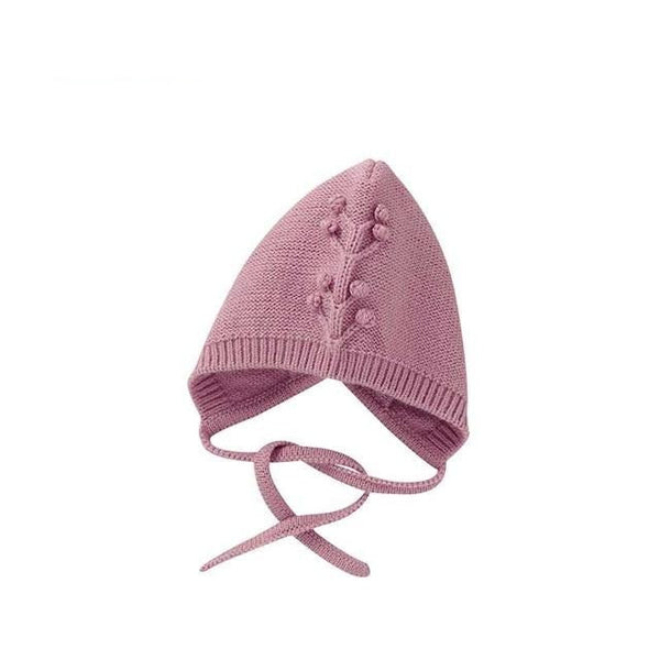 Knitted Cherry Pattern Bonnet